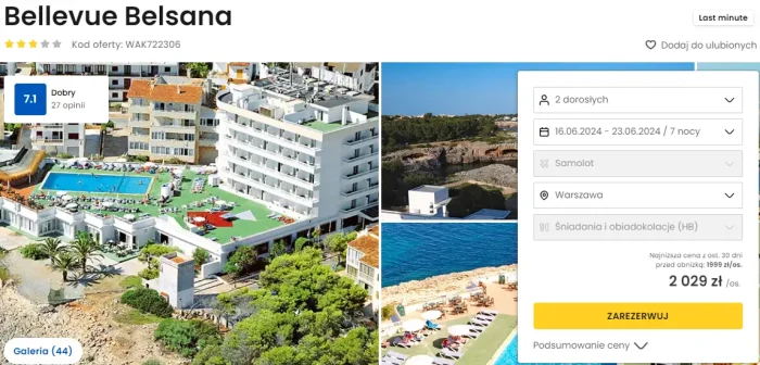 oferta hotelu Bellevue Belsana na Majorce ceny