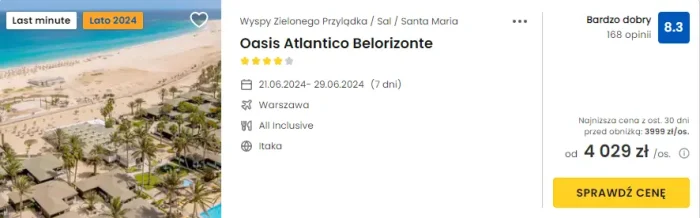 oferta hotelu Oasis Atlantico Belorizonte ceny