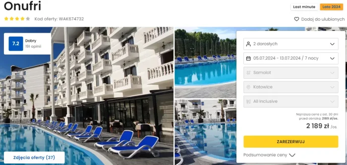 Oferta hotelu Onufri w Albanii ceny 