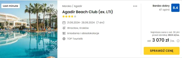 oferta hotelu Agadir Beach Club w Maroko ceny