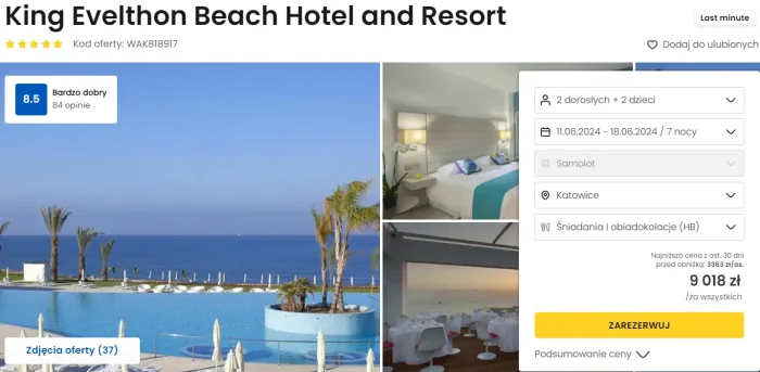 oferta hotelu King Evelthon Beach Hotel and Resort ceny
