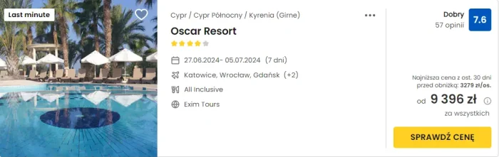 oferta hotelu Oscar Resort na Cyprze Północnym ceny