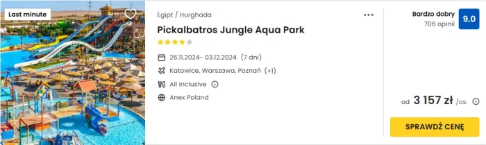 oferta hotelu Pickalbatros Jungle Aqua Park ceny