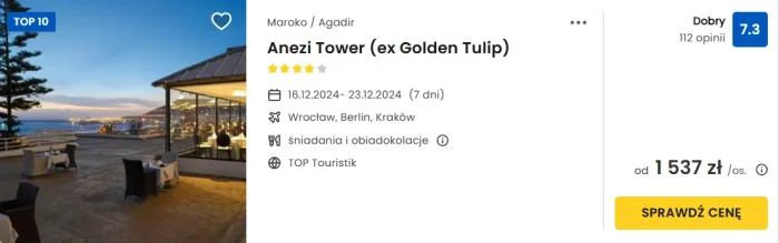 oferta hotelu Anezi Tower w Maroko ceny