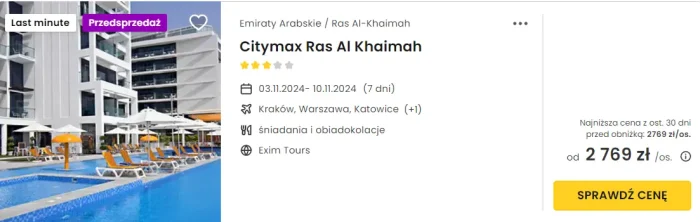 oferta hotelu Citymax Ras Al Khaimah ceny