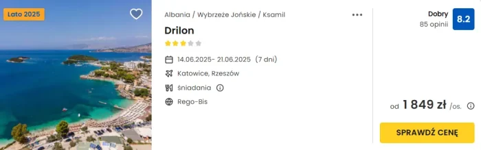 oferta hotelu Drilon w Albanii ceny