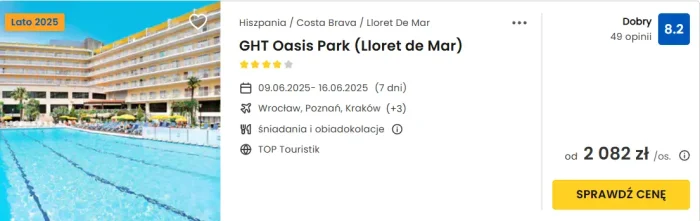 oferta hotelu GHT Oasis Park ceny