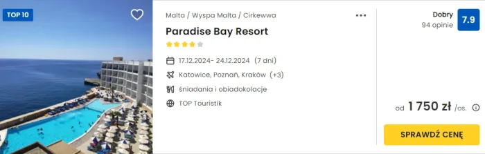 Hotel Paradise Bay Resort na Malcie - opinie i ceny