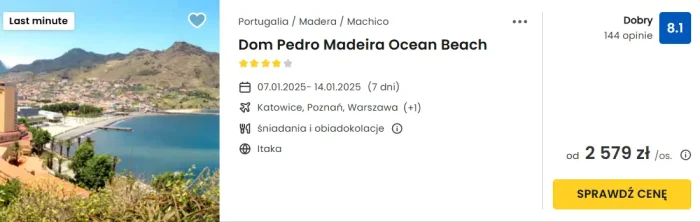 oferta hotelu Dom Pedro Madeira Ocean Beach ceny