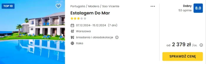 oferta hotelu Estalagem Do Mar w Portugalii ceny