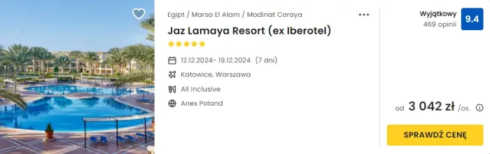 oferta hotelu Jaz Lamaya Resort w Egipcie ceny