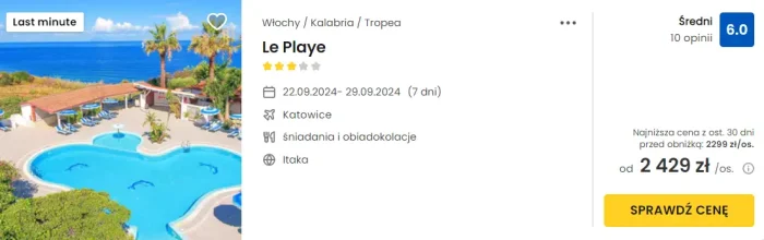 oferta hotelu Le Playe we Włoszech ceny