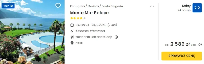 oferta hotelu Monte Mar Palace na Maderze ceny