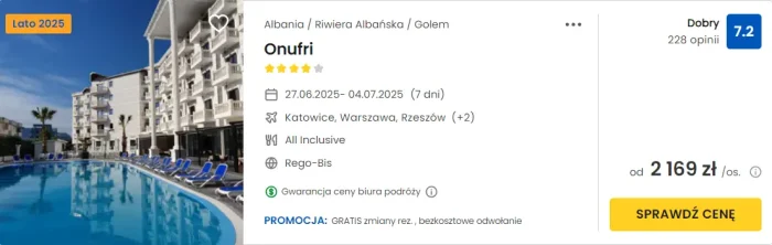 oferta hotelu Onufri w Albanii ceny