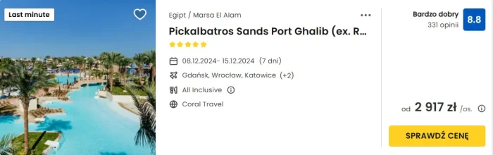 oferta hotelu Pickalbatros Sands Port Ghalib w Egipcie ceny