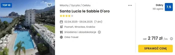 oferta hotelu Santa Lucia le Sabbie Doro