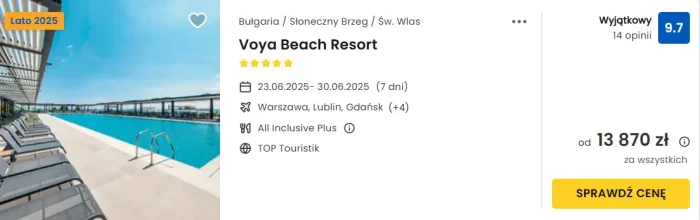 oferta hotelu Voya Beach Resort w Bułgarii ceny