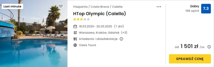 oferta hotelu HTop Olympic na Costa Brava