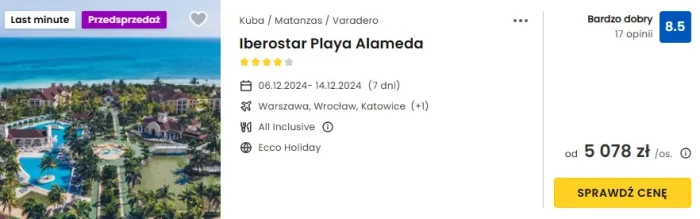 Oferta hotelu Iberostal Playa Alameda na Kubie