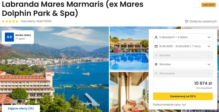 Oferta hotelu Labranda Mares Marmaris w Turcji ceny