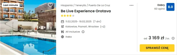 oferta hotelu Be Live Experience Orotava ceny