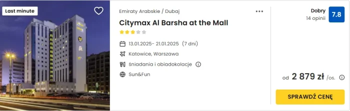 oferta hotelu Citymax Al Barsha at the Mall ceny