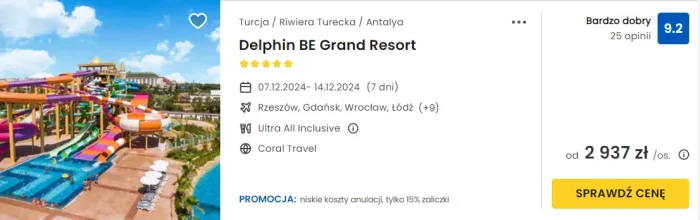 oferta hotelu Delphin BE Grand Resort oferty