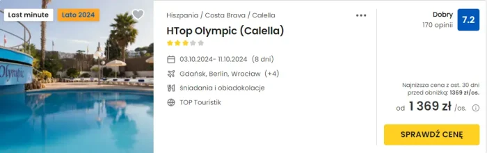 oferta hotelu HTop Olympic na Costa Brava