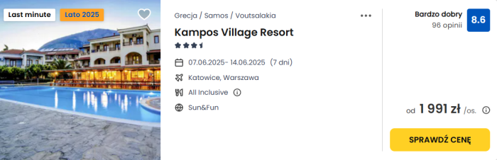 oferta hotelu Kampos Village Resort w Grecji ceny
