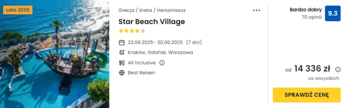 oferta hotelu Star Beach Village na Krecie ceny