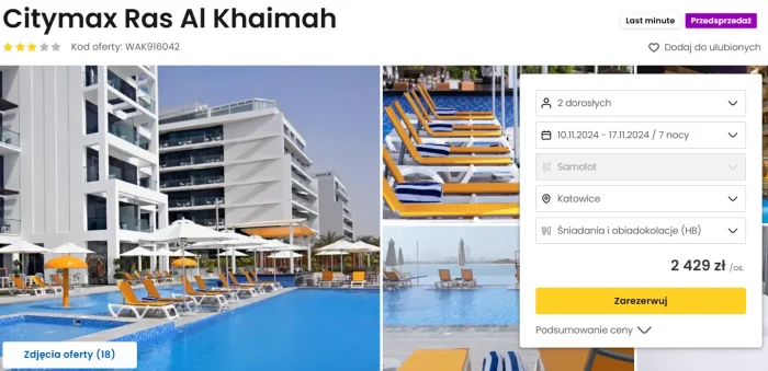 Oferta hotelu Citymax Ras Al Khaimah ceny