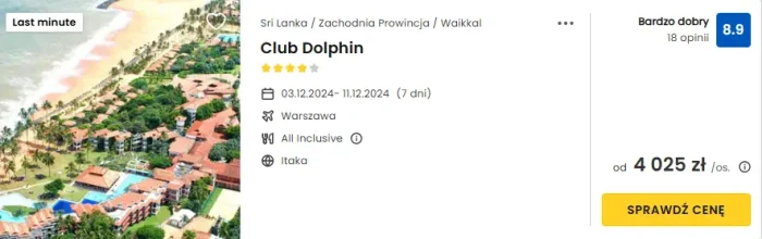 oferta hotelu Club Dolphin ceny