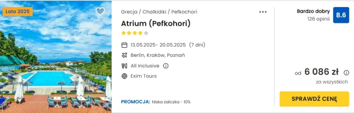 oferta hotelu Atrium na Chalkidiki cena