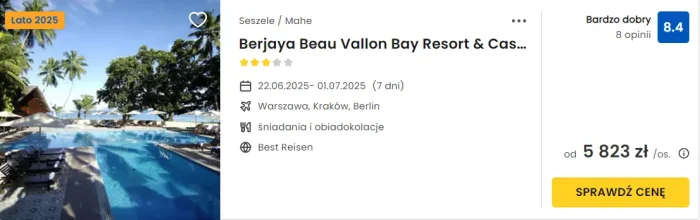 oferta hotelu Berjaya Beau Vallon Bay Resort&Casino ceny