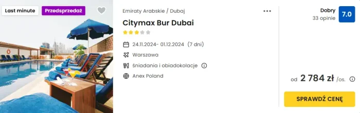 oferta hotelu Citymax Bur Dubai ceny