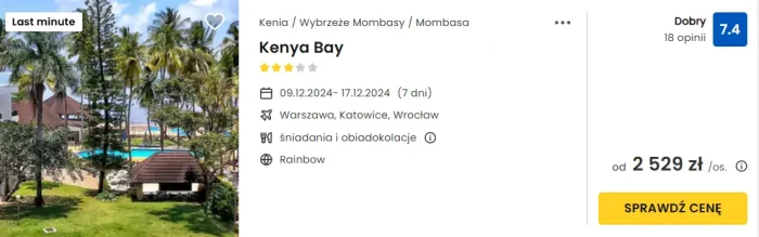 oferta hotelu Kenya Bay ceny