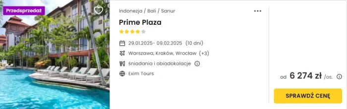 oferta hotelu Prime Plaza na Bali ceny