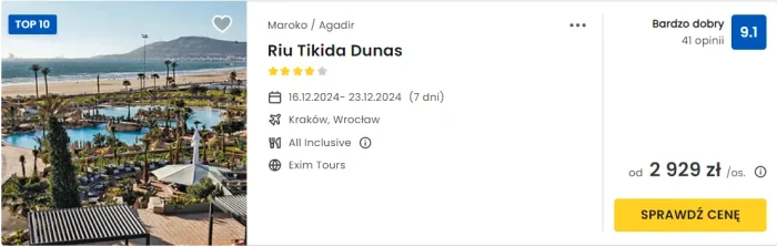 oferta hotelu Riu Tikida Dunas w Maroko ceny