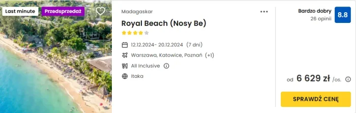 oferta hotelu Royal Beach na Madagaskarze ceny