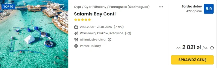 oferta hotelu Salamis Bay Conti na Cyprze ceny