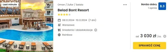 Oferta hotelu Belad Bont Resort w Omanie ceny