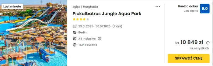 Oferta hotelu Pickalbatros Jungle Aqua Park ceny