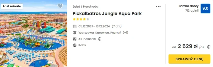 oferta hotelu Pickalbatros Jungle Aqua Park ceny