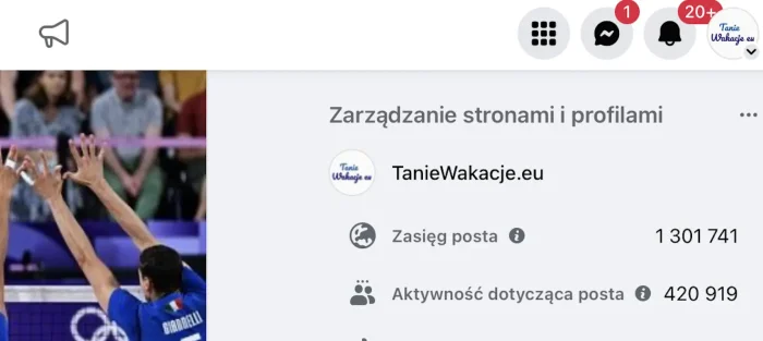 Zasięgi postów na Facebooku screen