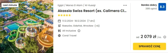 oferta hotelu Akassia Swiss Resort w Egipcie ceny