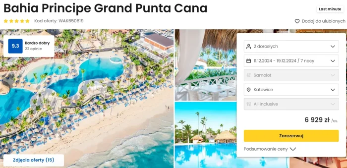 oferta hotelu Bahia Principe Grand Punta Cana ceny