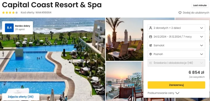 oferta hotelu Capital Coast Resort&Spa na Cyprze ceny