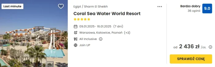 oferta hotelu Coral Sea Water World Resort w Egipcie ceny