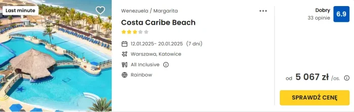 oferta hotelu Costa Caribe Beach w Wenezueli ceny