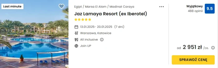 oferta hotelu Jaz Lamaya Resort w Egipcie ceny